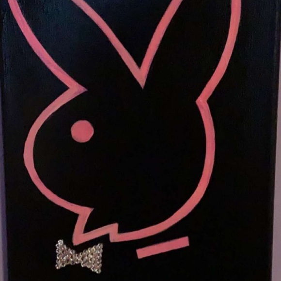 Playboy Painting w/ SWAROVSKI crystals - Picture 1 of 2